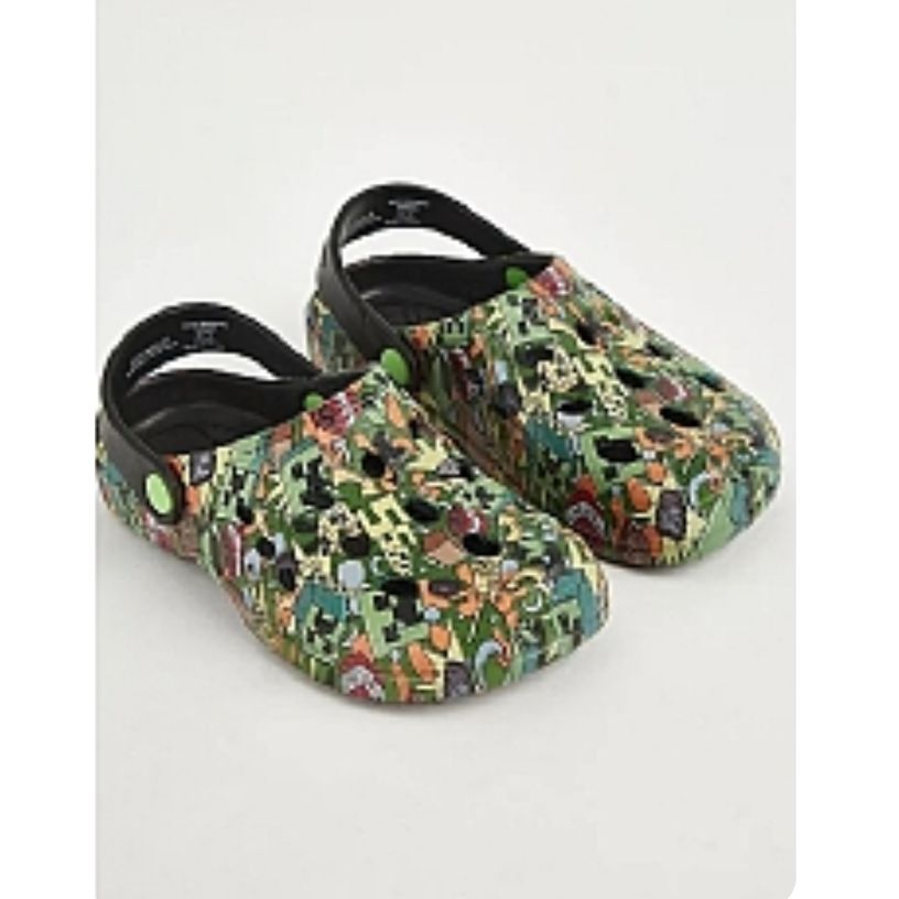 英國直送$140對。 Minecraft 綠色印花Clogs