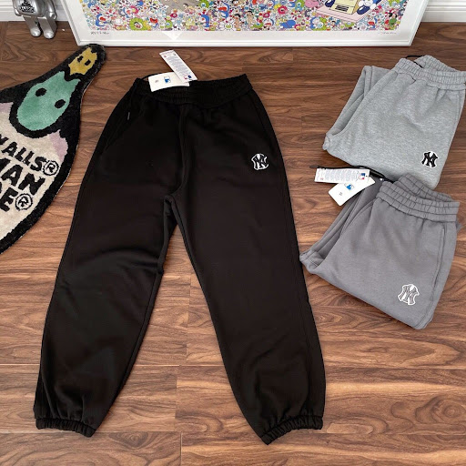 MLB NY刺繡休閒寛鬆運動褲