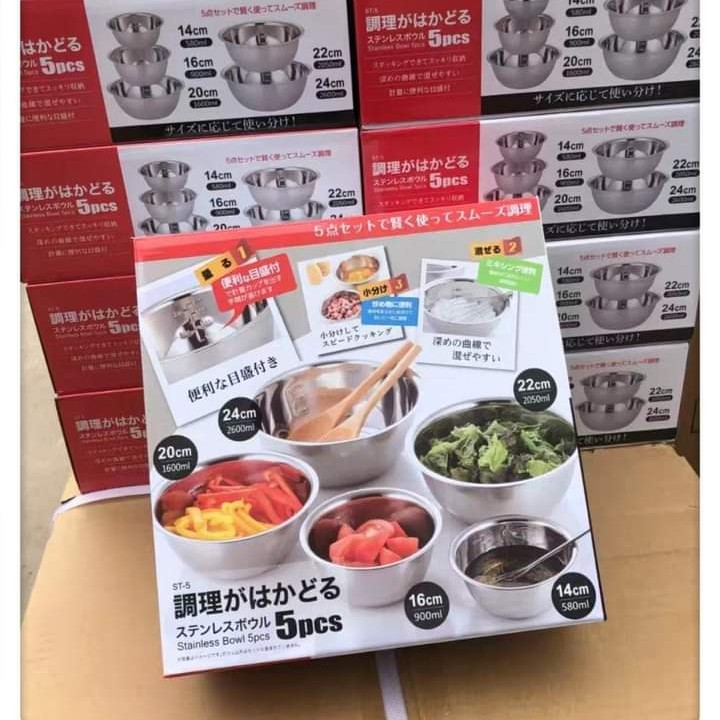 【 熱賣 】日本單 201不銹鋼盆 廚具🅰️5件套 $76套🅱️3件套$56套