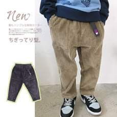 日系潮牌2021年秋季新款燈芯絨。長褲。(橡筋腰)100--160cm$118@1逢星期一cut單貨期7至10日