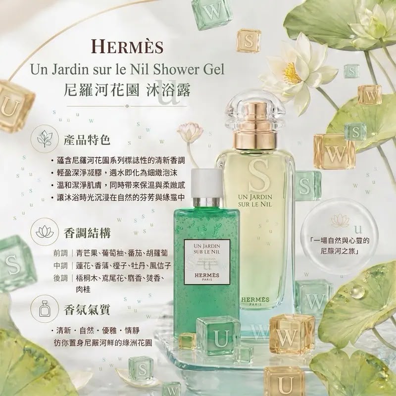 HERMÈS尼罗河花园沐浴露简装白盒200ml
