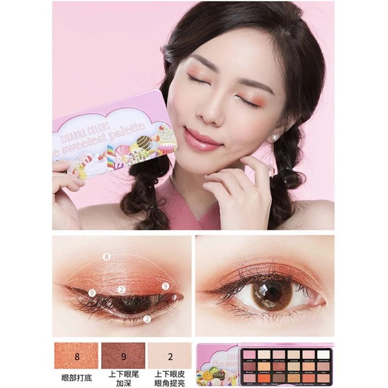 $78盒。2盒起$7O盒。Sivanna Colours 最有名泰國彩妝品牌 -馬卡龍系列甜美 眼影盤 26g