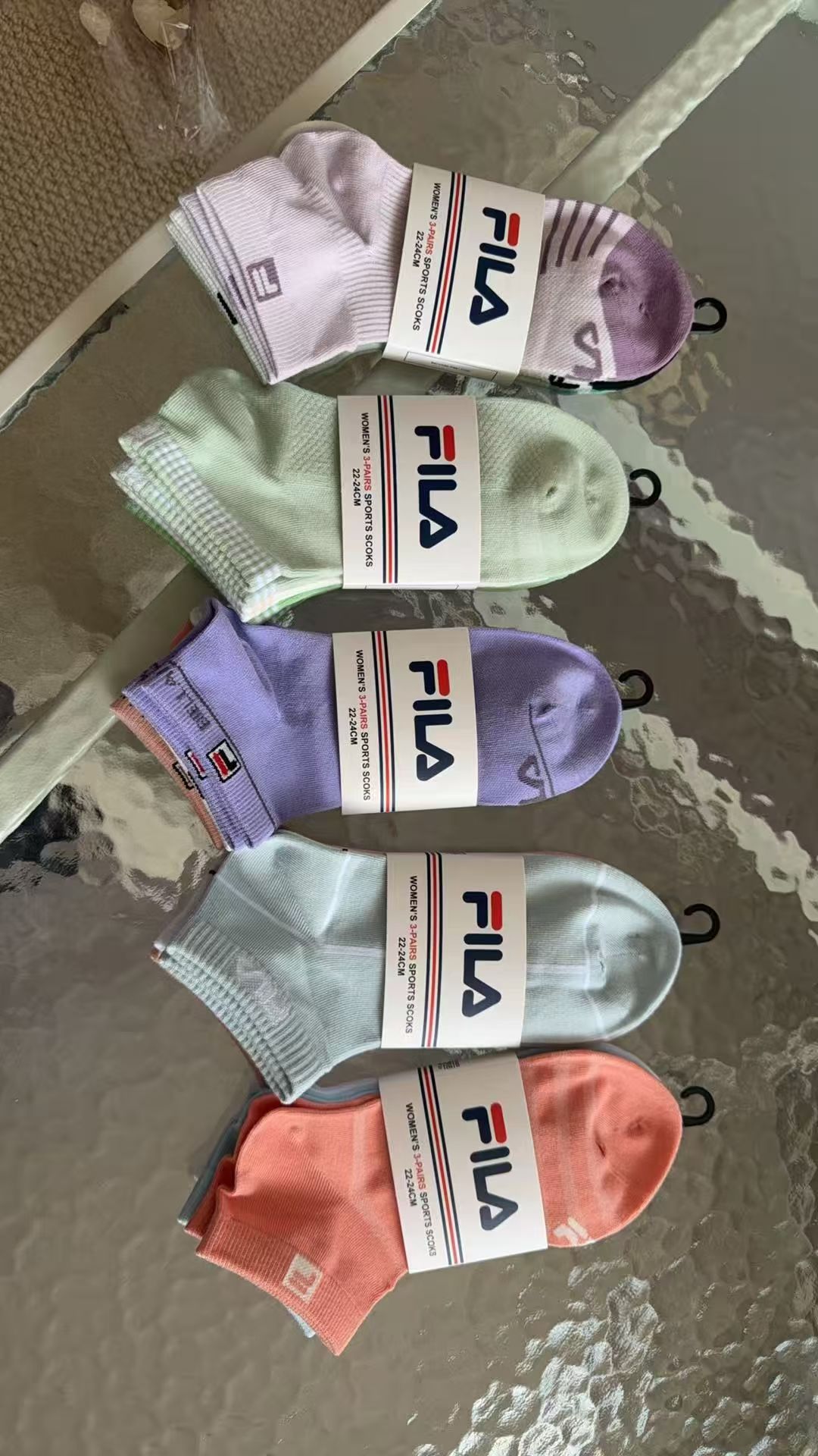 $78組3對。2組起$68組。原單FILA 女士運動短襪（3雙裝）