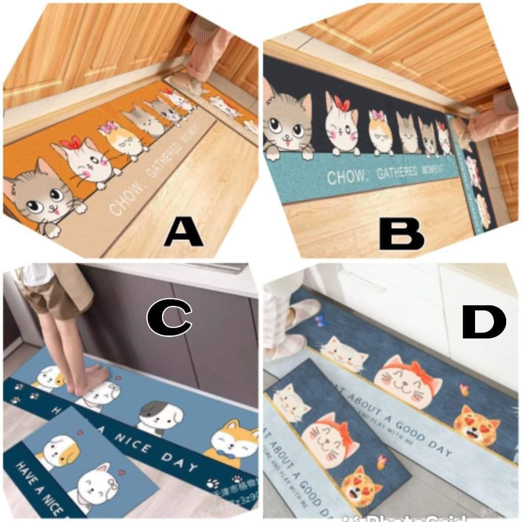 $68套2件。家用臥室/厕所/厨房门口防滑胶墊两件套