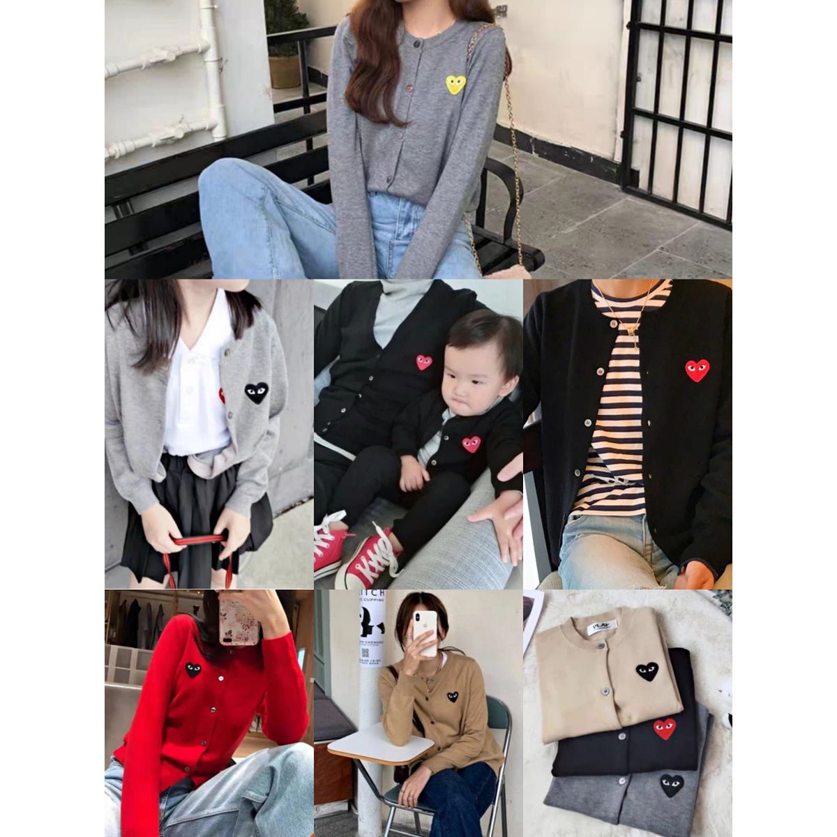 🅰️成人$98。🅱️小童$88。廠單PLAY川久保玲經典款親子羊毛外套