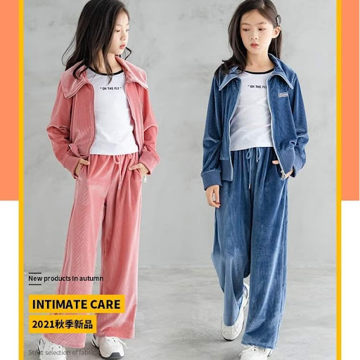 女童絲絨運動套褲$138套尺寸110cm-165cm