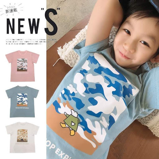 $85/件。2件起$75件外贸日系男童纯棉短袖T3色如图尺吋90cm至160cm货期3星期