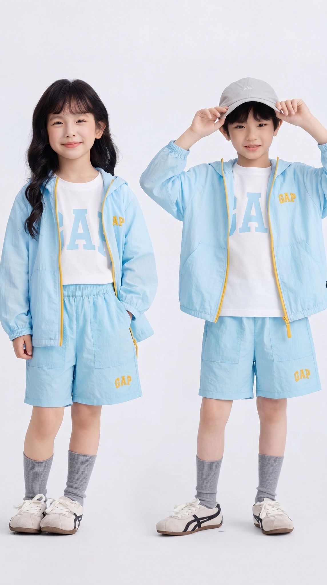 廠單Ga彩色防曬三件套$118套。2套起$108套。