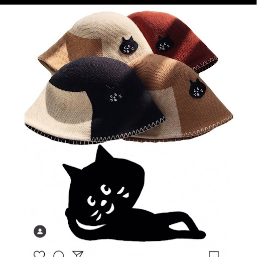 2021秋冬新品✨日本nenet惊讶貓刺绣百搭漁夫帽