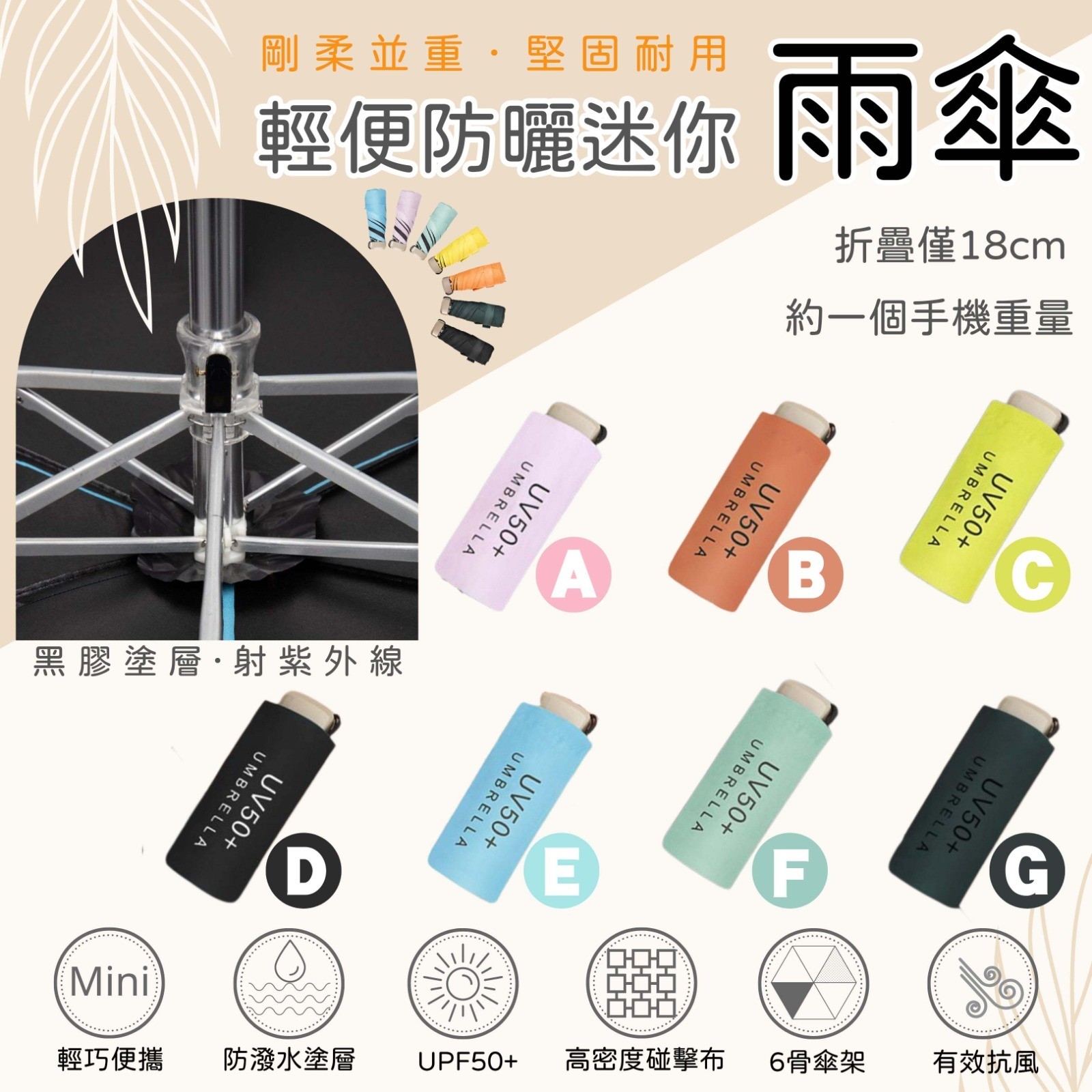 $57把。2把起$45把。輕便防晒迷你口袋雨伞