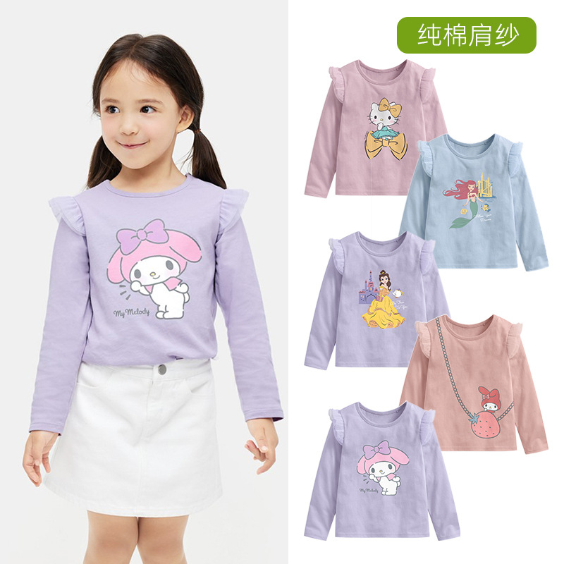 $6O件。2件起$50件。女童純棉長袖肩紗公主衫