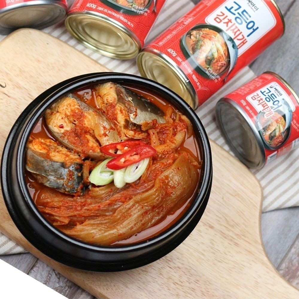 $6O/2罐。韩国鯖鱼泡菜罐头150g