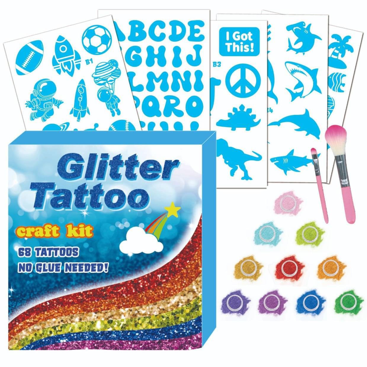 $65盒。2盒起$55盒。儿童DIY闪粉纹身贴