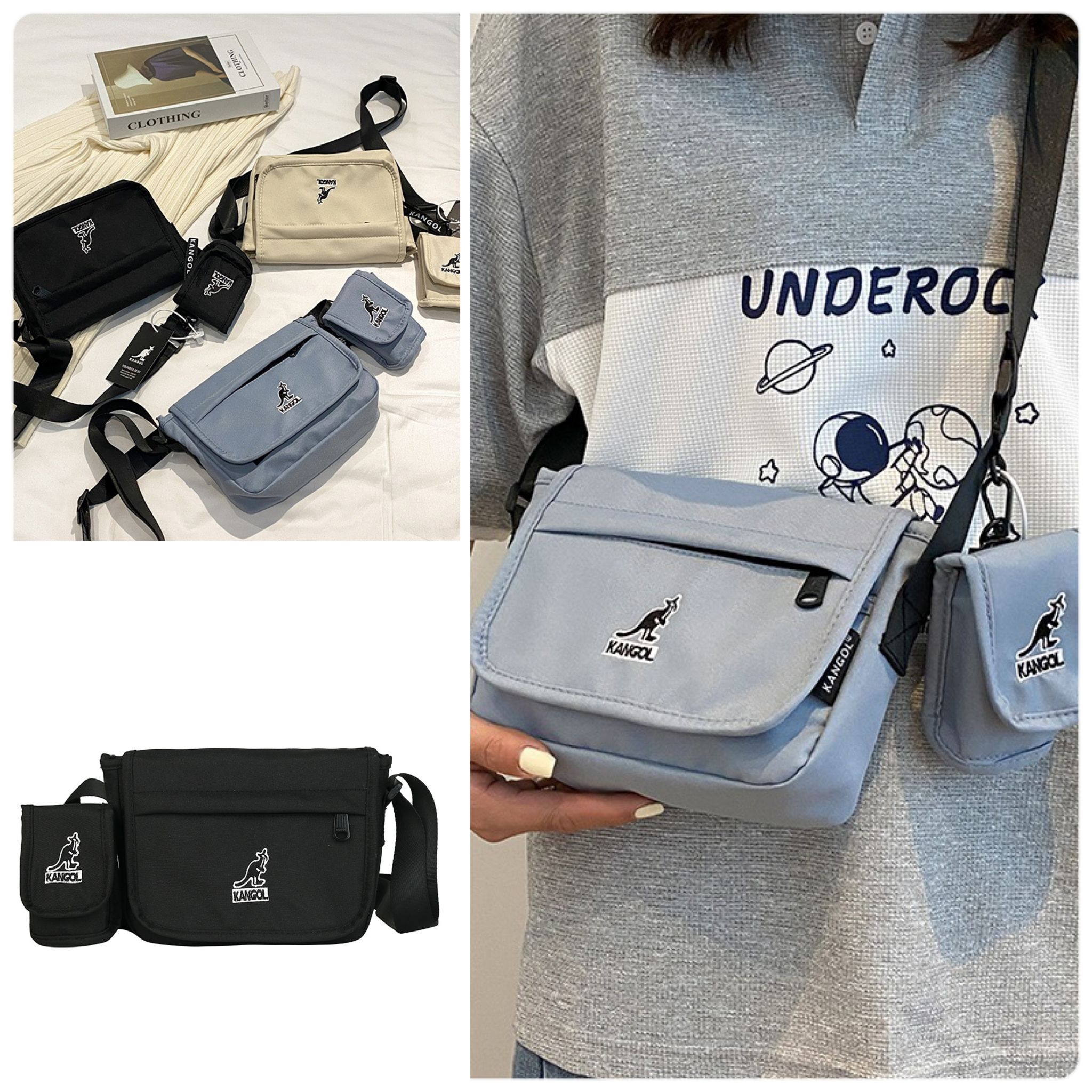 $88/1。韓國Kangol 二合一斜背包