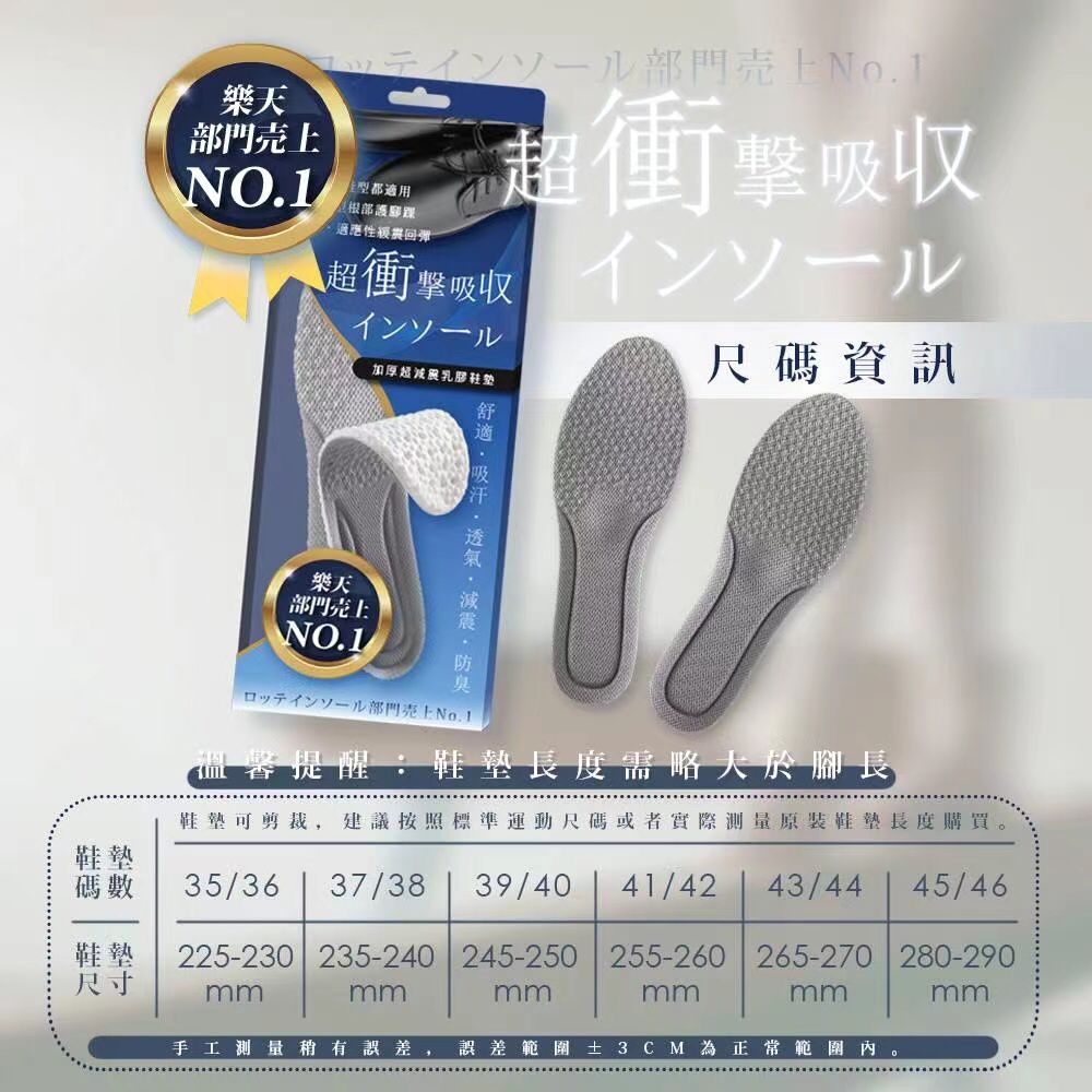$5O對。2對起$45對。日本熱銷超減震加厚鞋墊