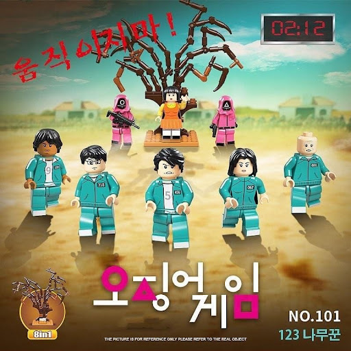 韓國🇰🇷超人氣😂魷魚遊戲積木場景 - 木頭人套裝(1套8盒)🔺⭕🟥