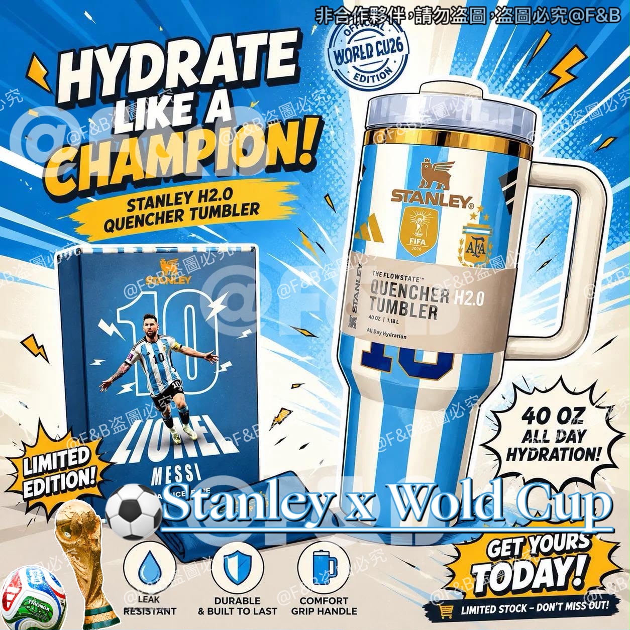 2款選擇$130隻.新品 Stanley x Wold  Cup保溫杯（跟禮盒）