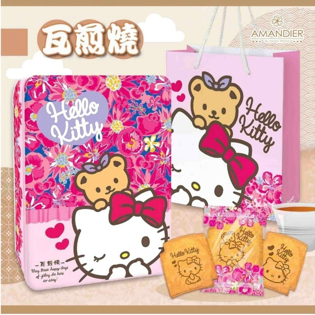 $125罐。台灣雅蒙蒂文創烘焙-Hello KItty瓦煎燒禮盒(附提袋) (中秋限定)