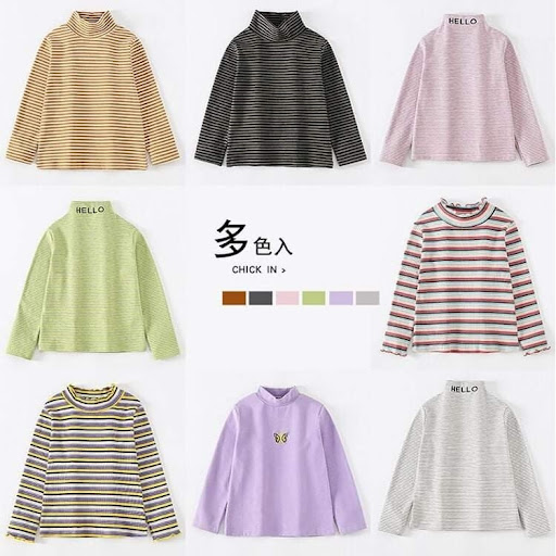 秋季日系女男童加厚款打底衫。110cm -170cm$90@2  逢星期一cut單貨期7至10日。