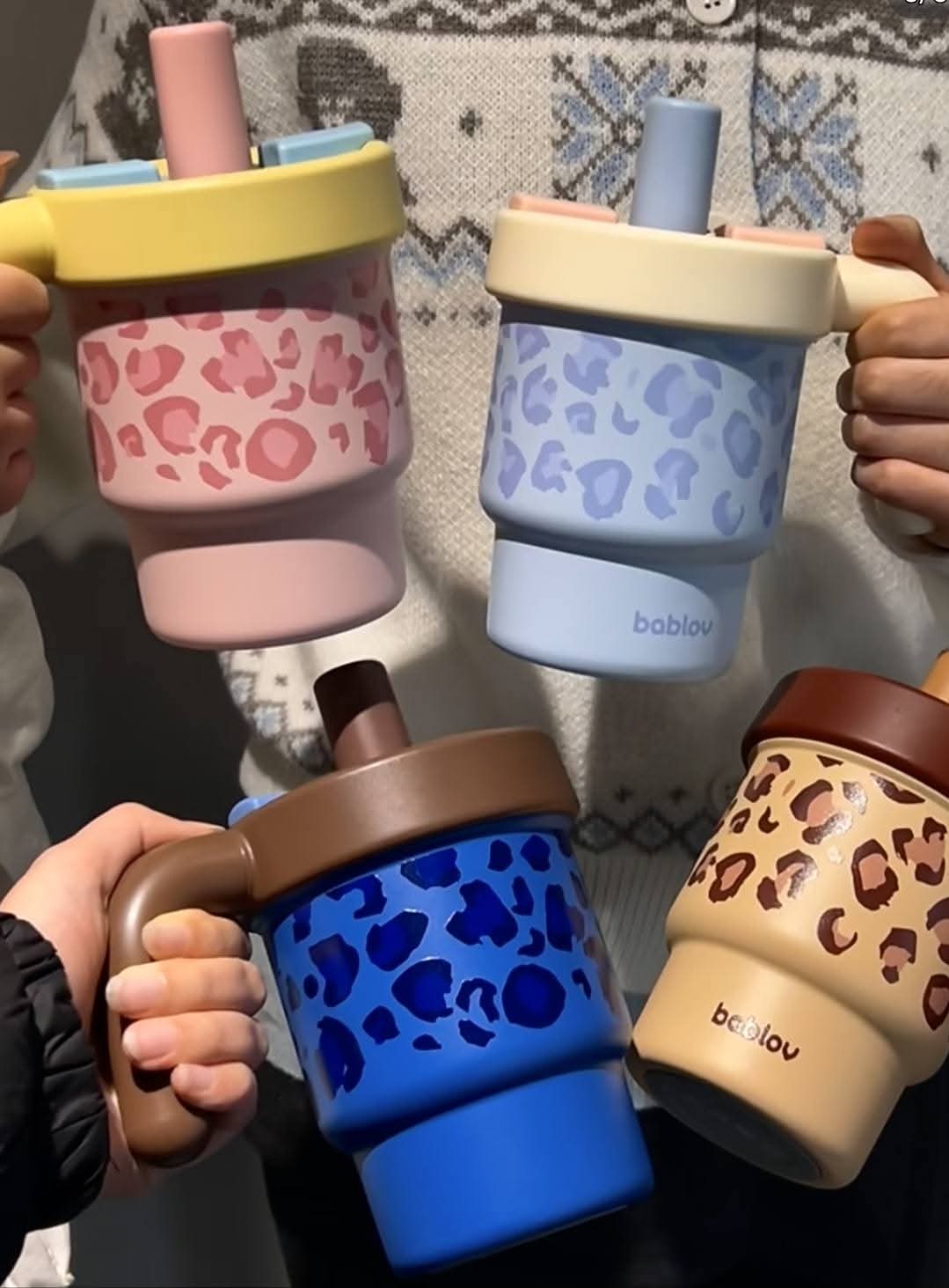 $128只。2只起$120只。☕️🩷🩵🟤 韩款萌爆温柔小豹杯｜超实用保温吸管杯—— 平日返工返学、行街shopping、饮药膳汤都啱用！😍