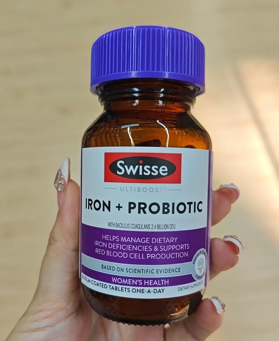 $95樽。2樽起$85樽。Swisse Ultiboost Iron+Probiotic 鐵元素+益生菌片 30粒裝