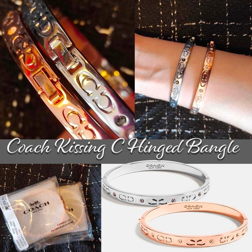 $299/1。2件起$29O/1。美国Coach Kissing C Hinged Bangle手鈪