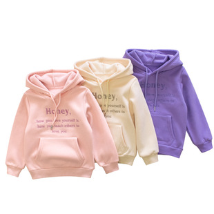 $88件。2件起$80件。女童秋冬有帽绣花抓绒保暖卫衣(3色)