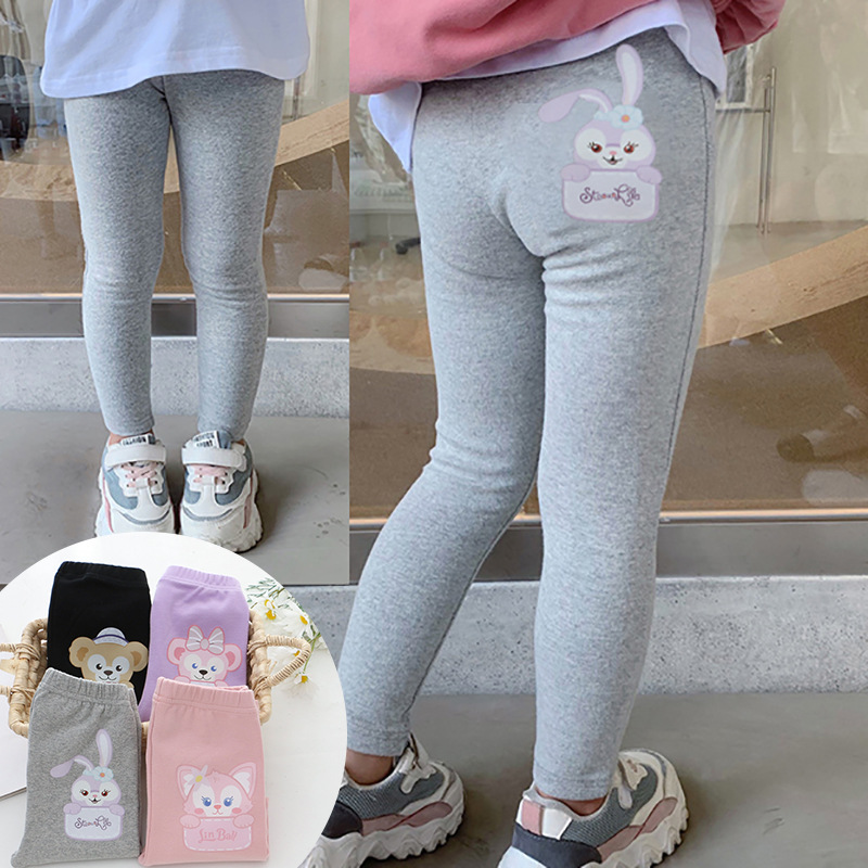 $95@3件(可混色)女童秋冬纯棉卡通打底褲