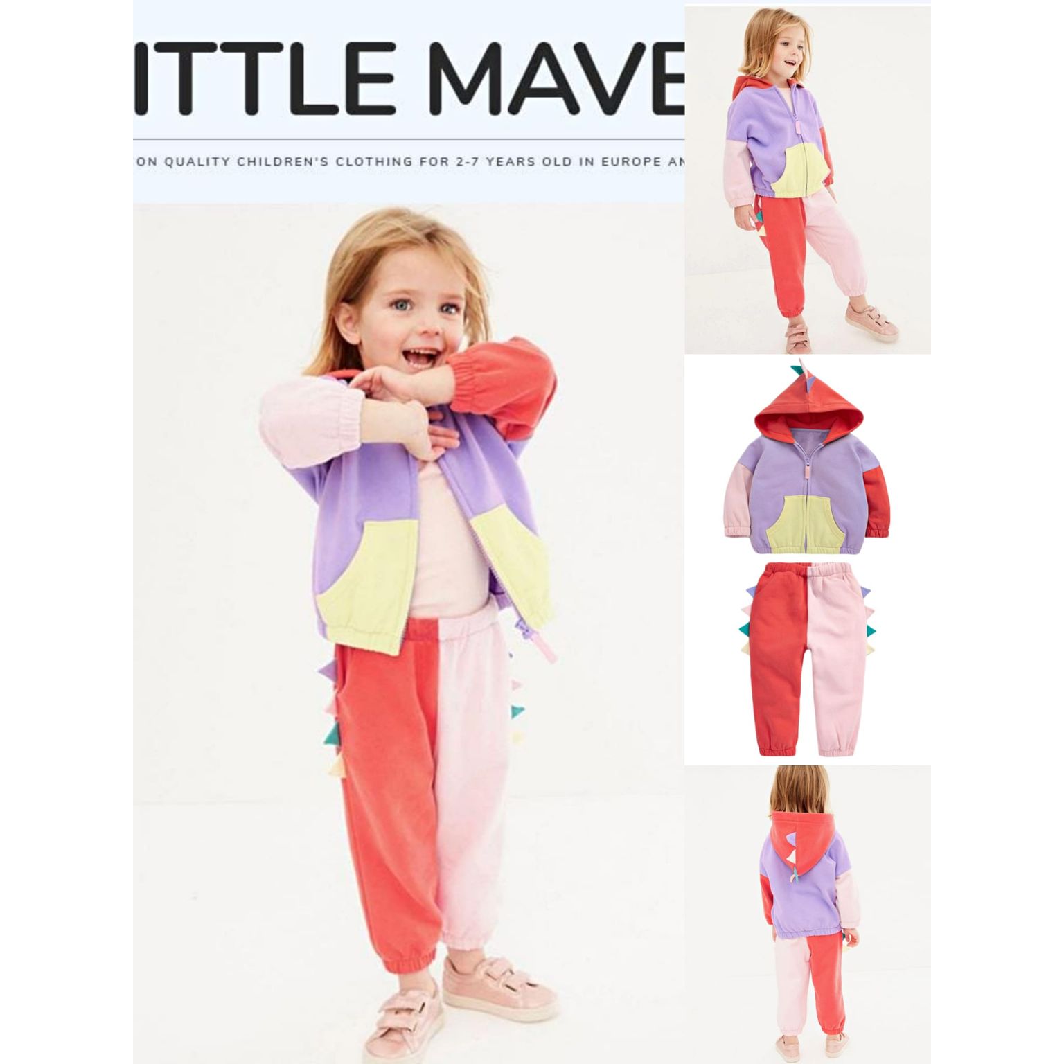 $128套(恐龍)。$108套(彩虹)。外貿Little Maven歐美兒童秋冬套装